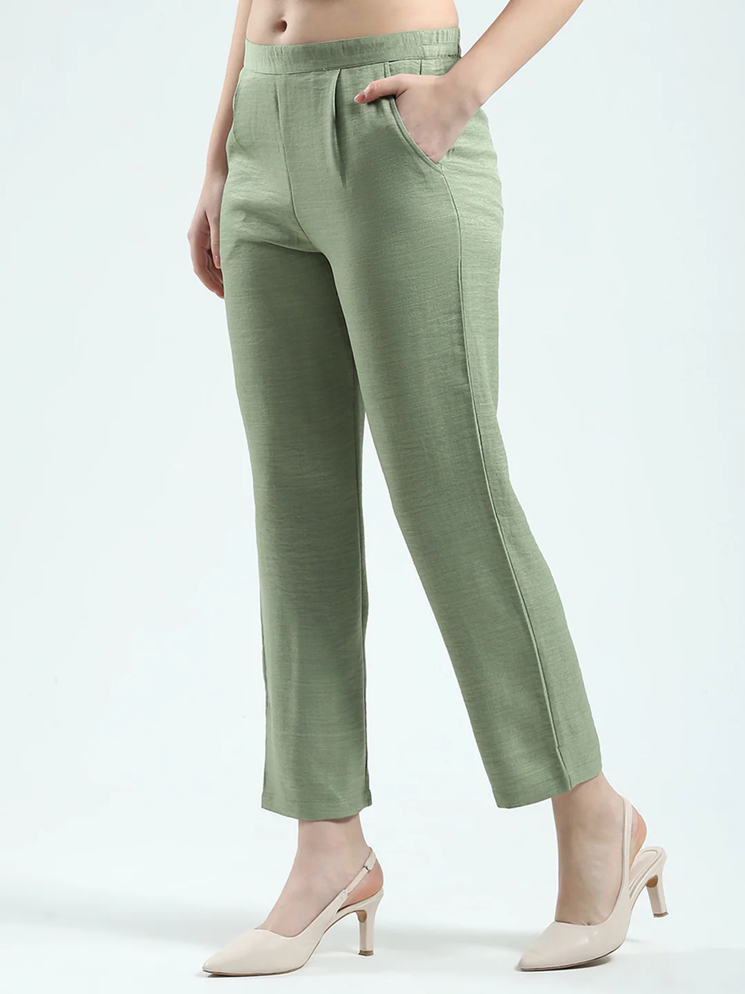 Women Green Printed Round Neck 3/4th Sleeve Cords Set - Image 6