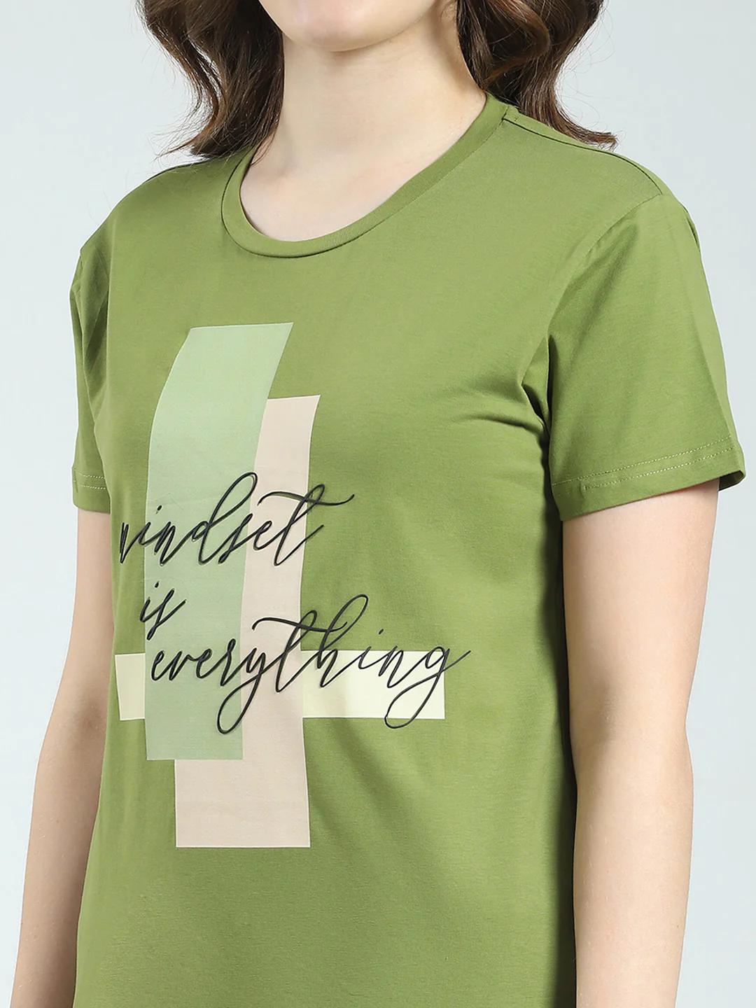 Women Green Printed Round Neck Half Sleeve Lower Set - Image 7