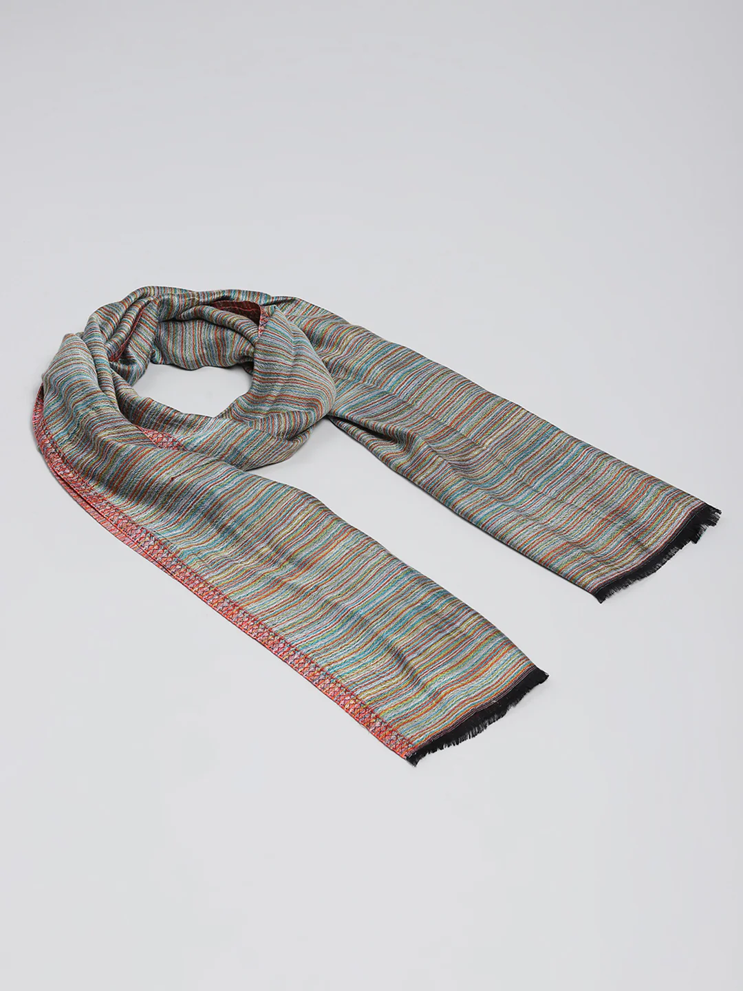 Women Green Self Design Stole - Image 6