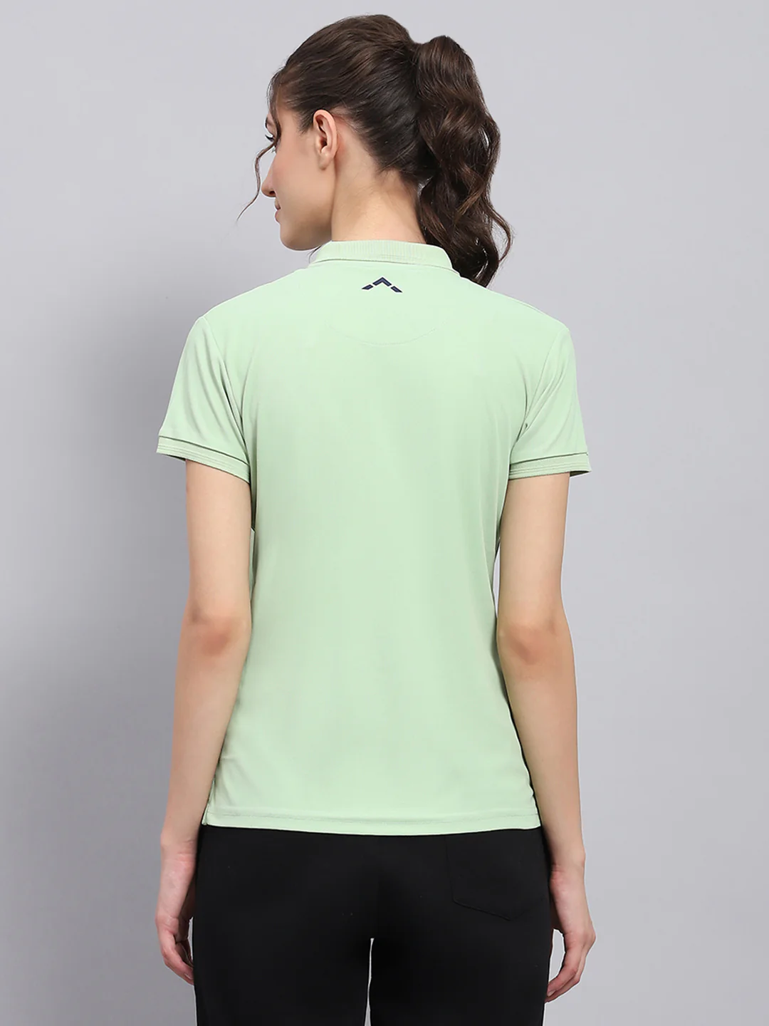Rock.it Women Green Solid Collar Half Sleeve T Shirt - Image 5