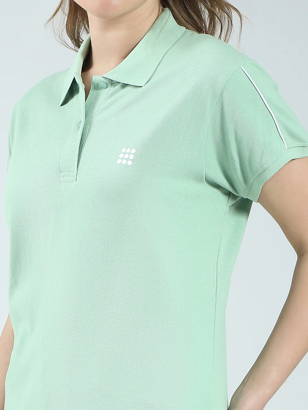 Rock.it Women Green Solid Collar Half Sleeve T-Shirt - Image 6