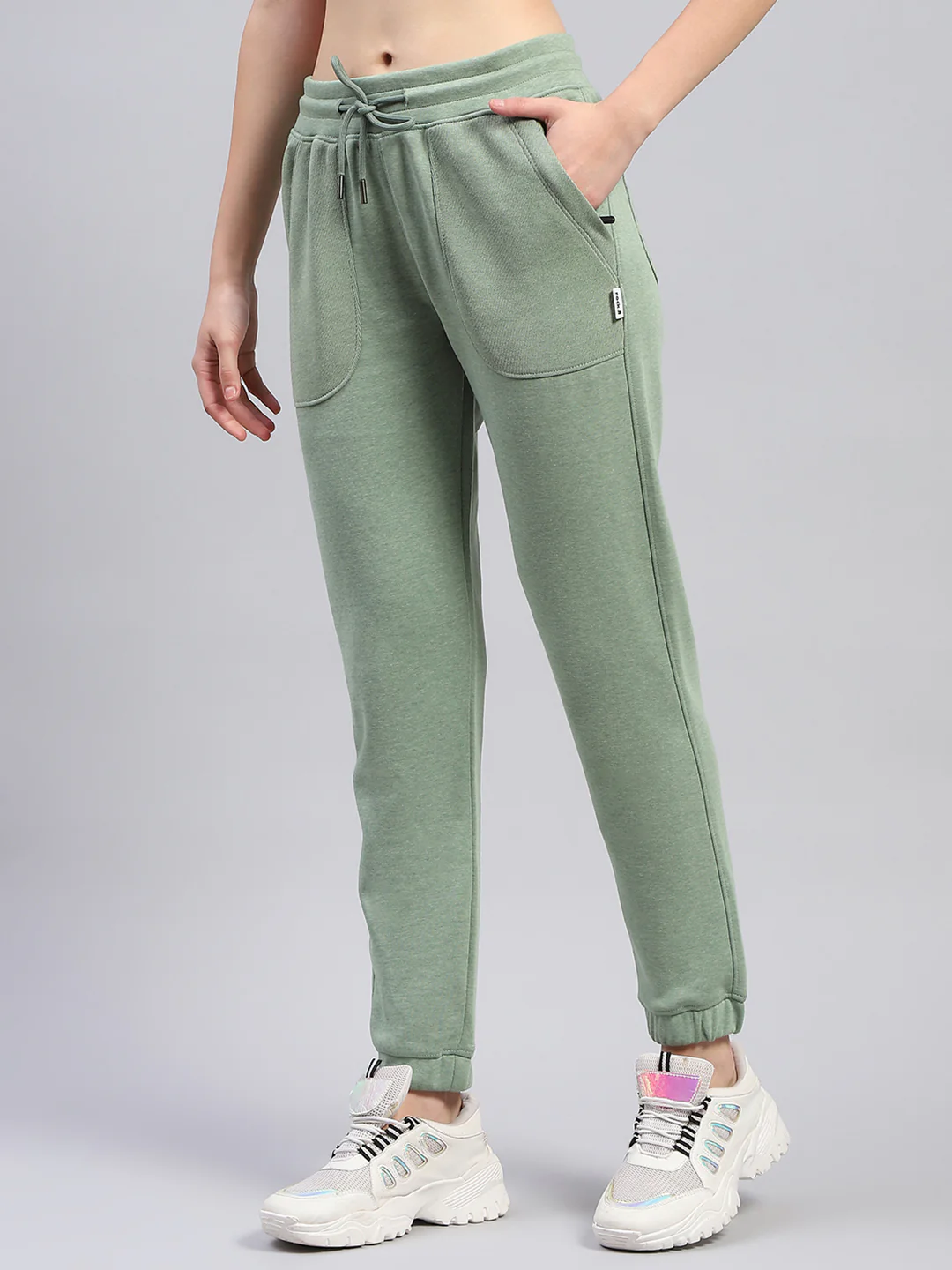 Rock.it Women Green Solid High Neck Full Sleeve Tracksuit - Image 7