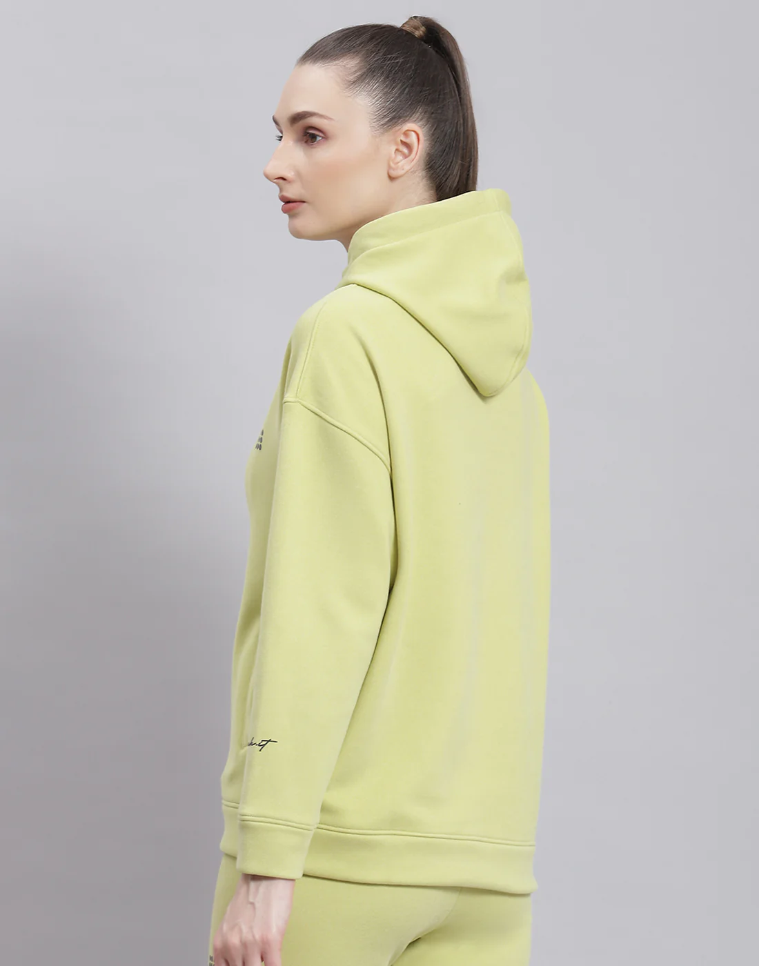 Rock.it Women Green Solid Hooded Full Sleeve Sweatshirt - Image 5