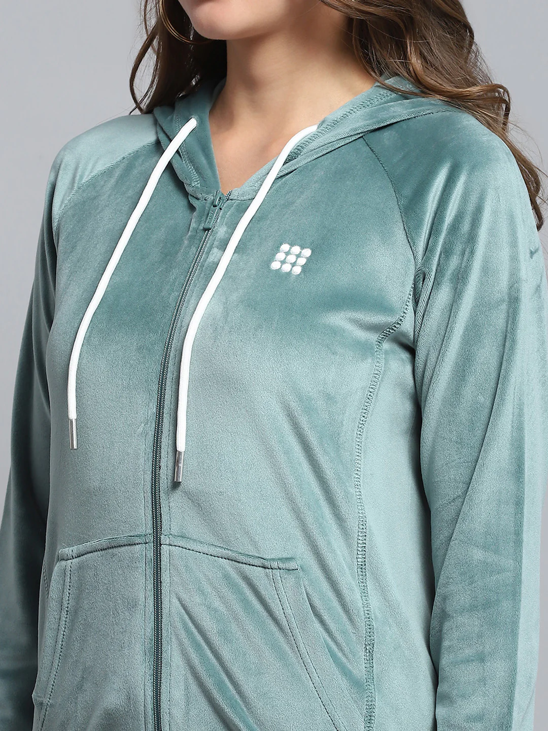Rock.it Women Green Solid Hooded Full Sleeve Tracksuit - Image 6