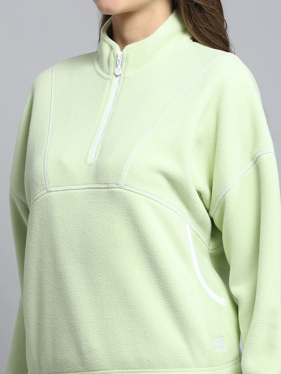 Rock.it Women Green Solid Mock Neck Full Sleeve Tracksuit - Image 7