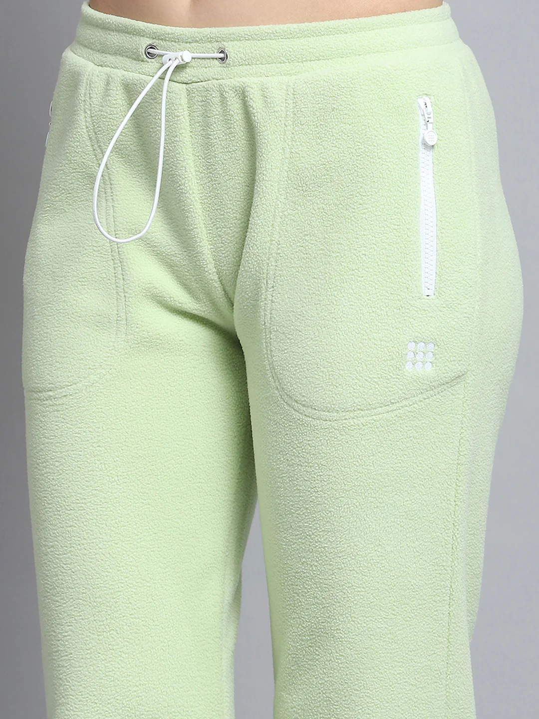 Rock.it Women Green Solid Mock Neck Full Sleeve Tracksuit - Image 9