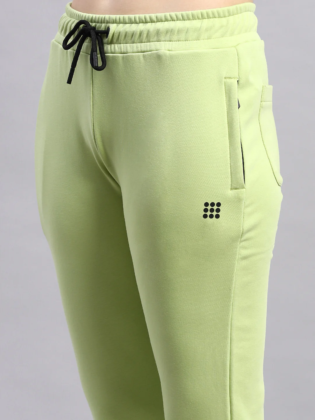 Rock.it Women Green Solid Mock Neck Full Sleeve Tracksuit - Image 9