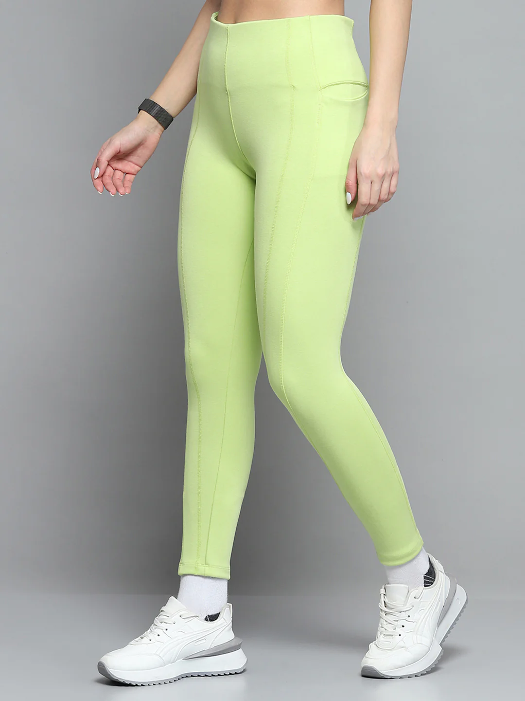 Rock.it Women Green Solid Regular Fit legging - Image 3