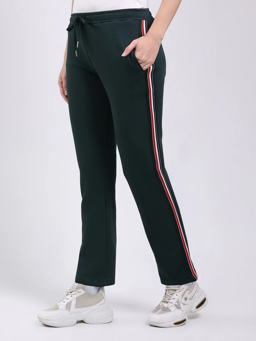 Women Green Solid Regular Fit Winter Lower - Image 3