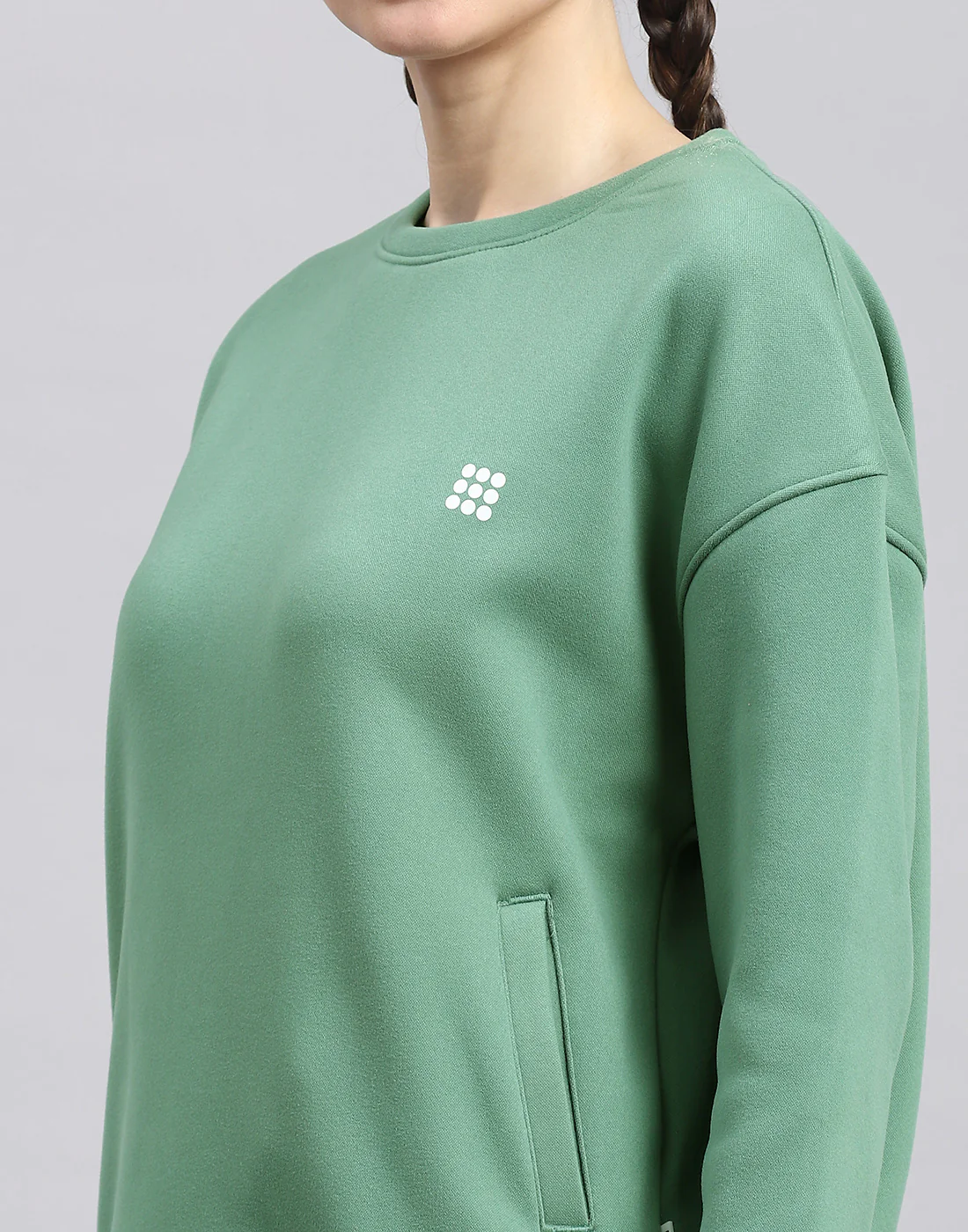Rock.it Women Green Solid Round Neck Full Sleeve Sweatshirt - Image 7