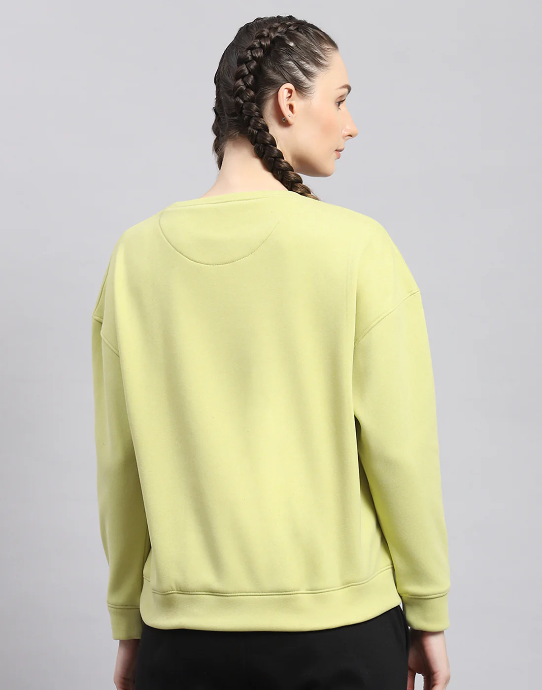Rock.it Women Green Solid Round Neck Full Sleeve Sweatshirt - Image 5