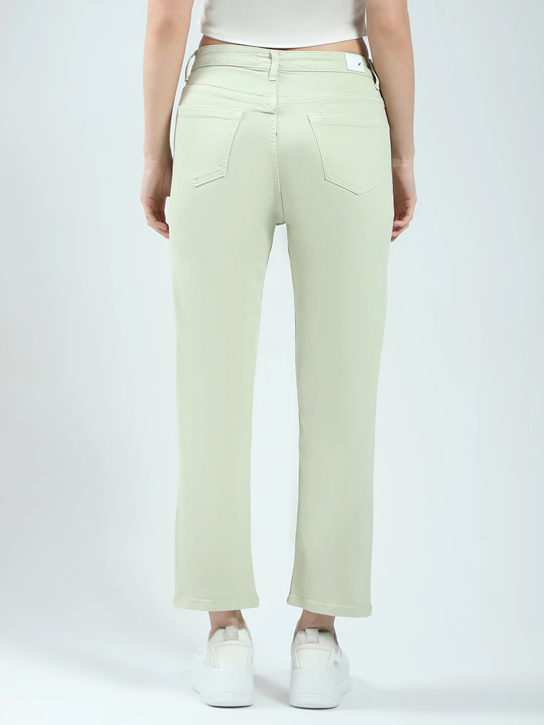 Women Green Solid Slim Fit Denim - Image 5