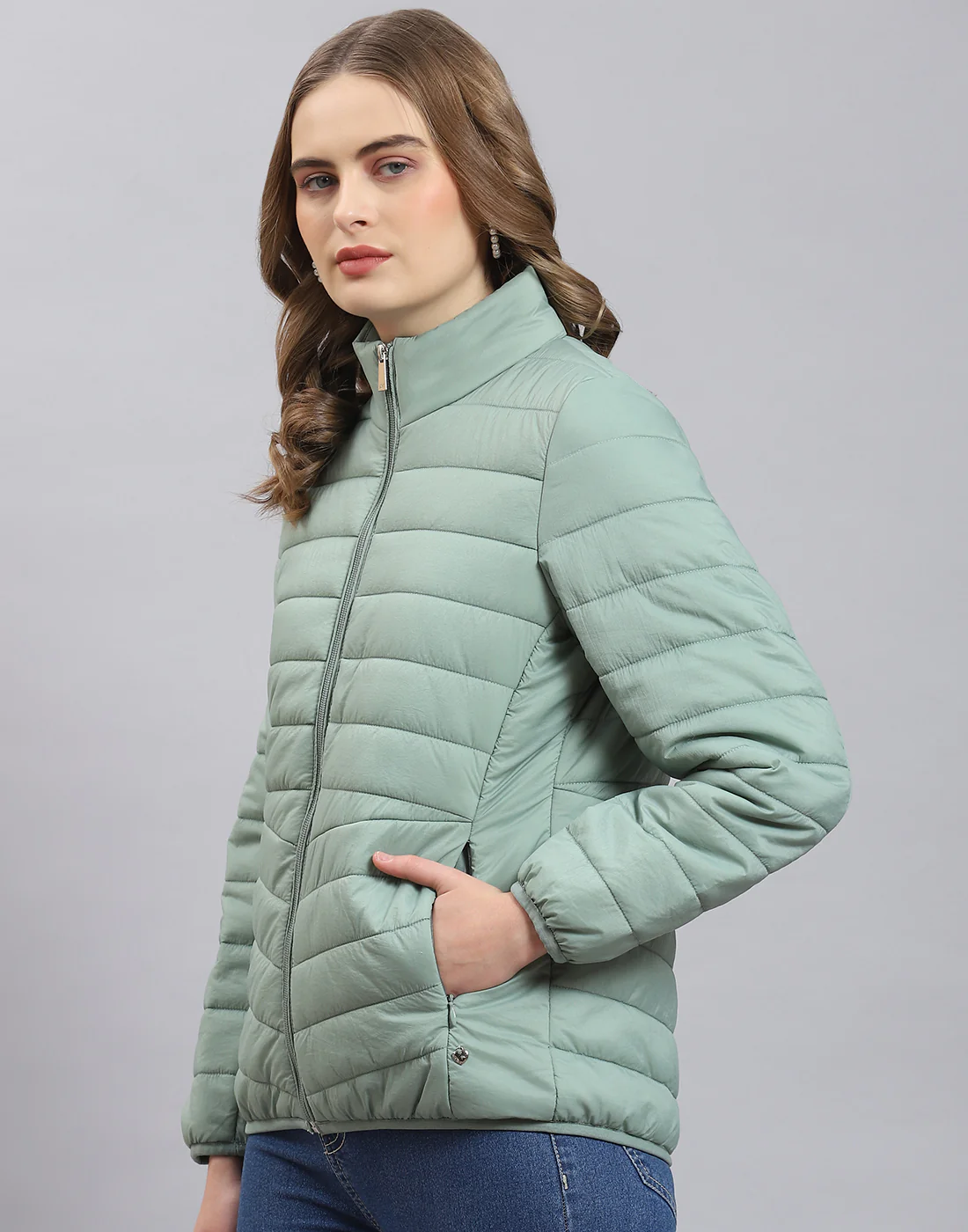 Pack it, style it, slay it, Women Green Packable Full Sleeve Jacket - Image 4