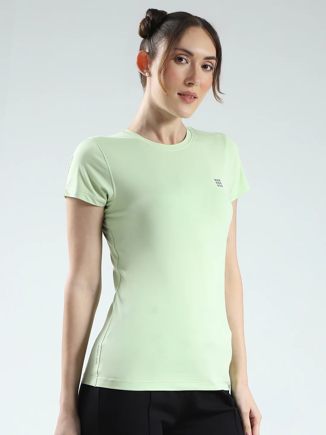 Rock.it Women Green Solid Round Neck Half Sleeve Top - Image 4