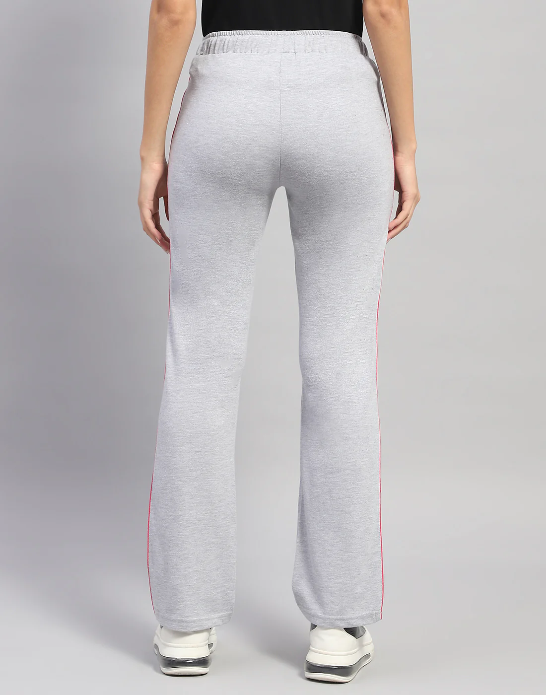 Women Grey Melange Solid Regular Fit Lower - Image 5