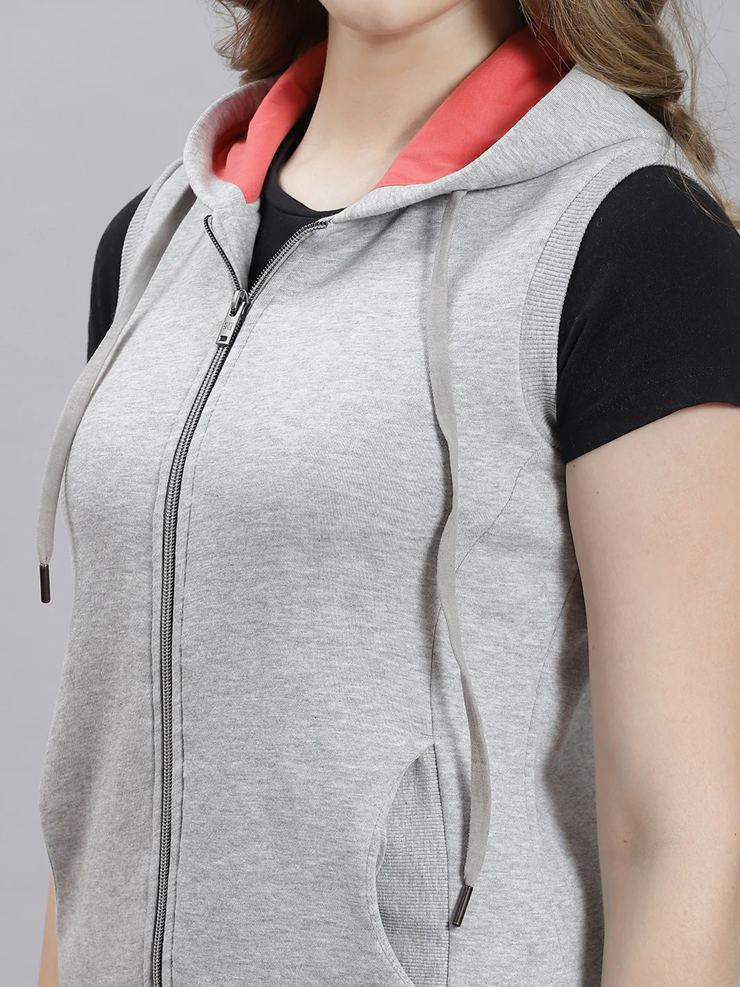 Women Grey Plain Sweatshirt - Image 6