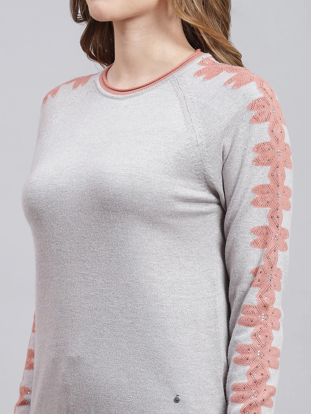 Women Grey Printed Wool blend Top - Image 6