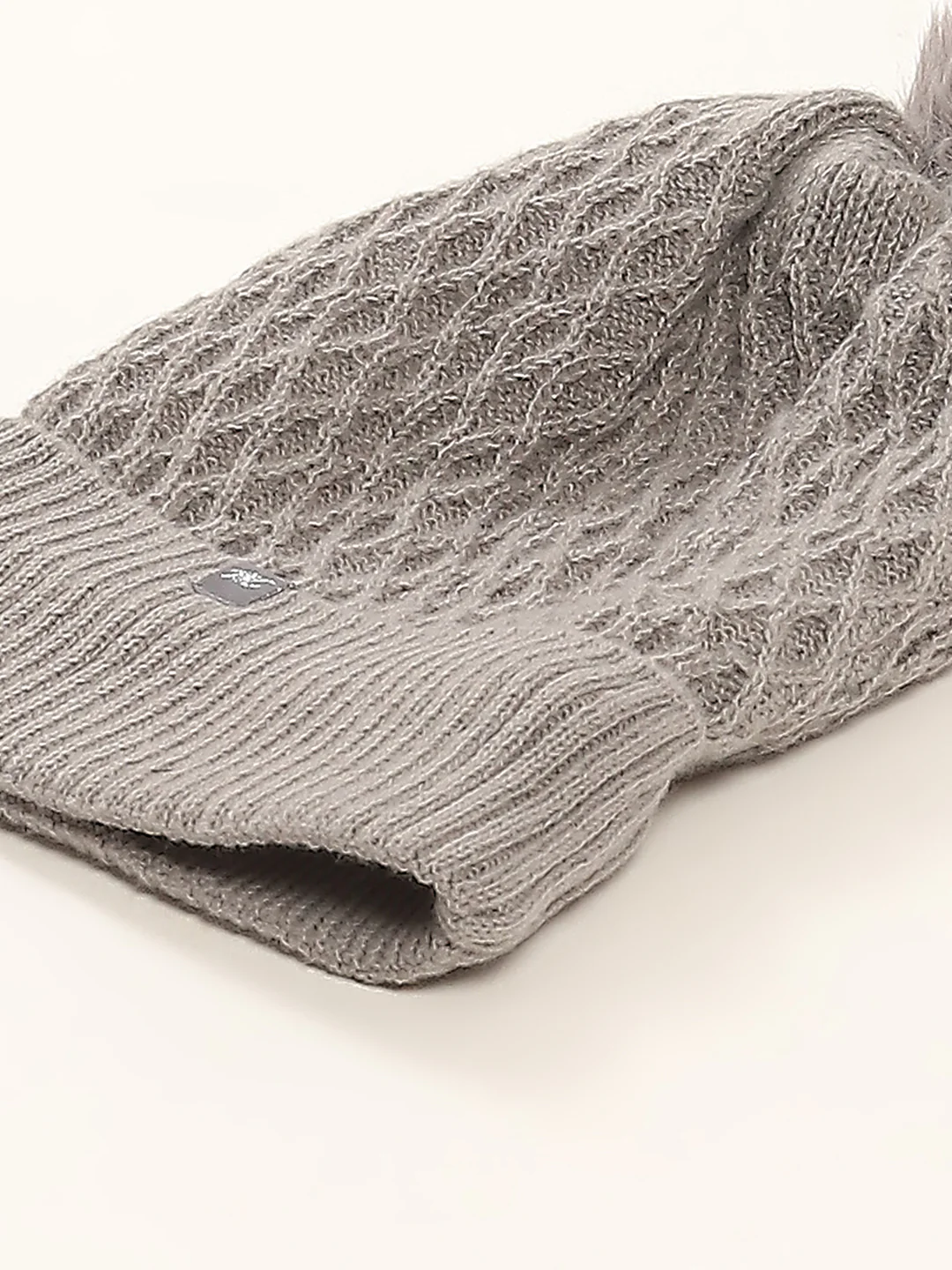 Women Grey Self Design Cap - Image 7