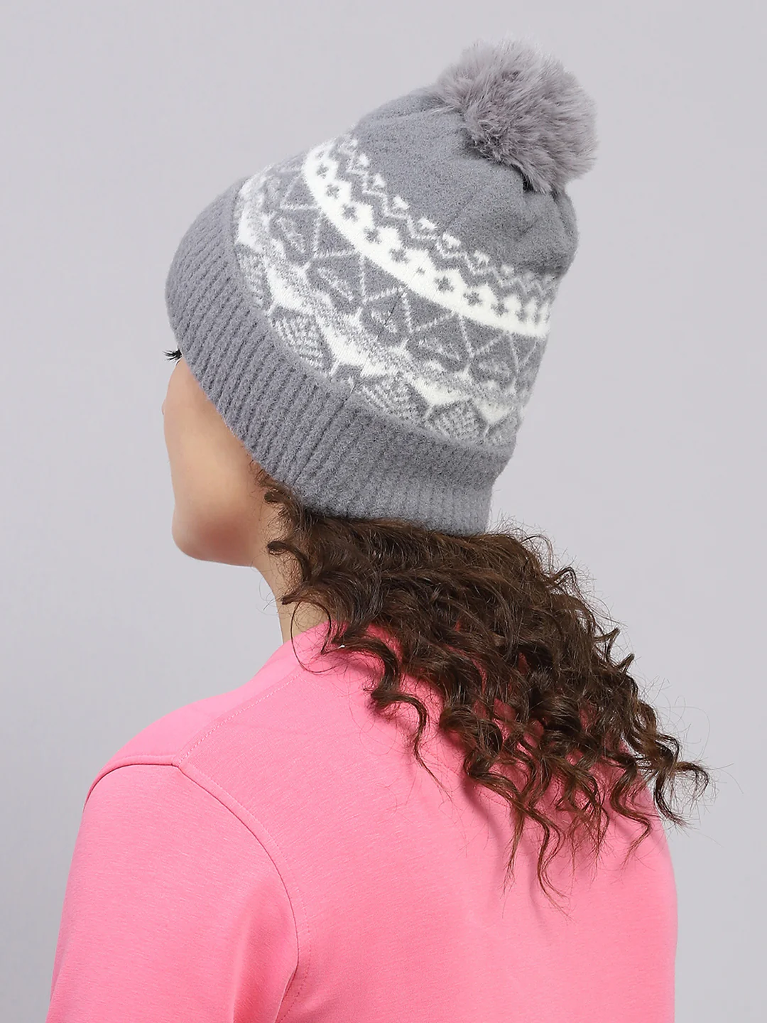 Women Grey Self Design Cap - Image 5