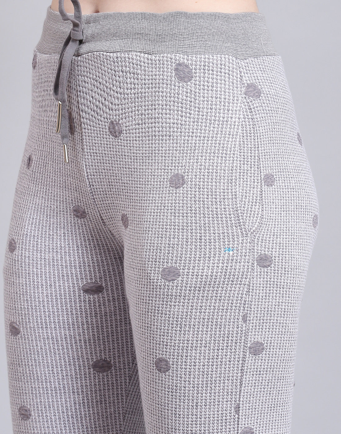 Women Grey Self Design Hooded Full Sleeve Tracksuit - Image 10
