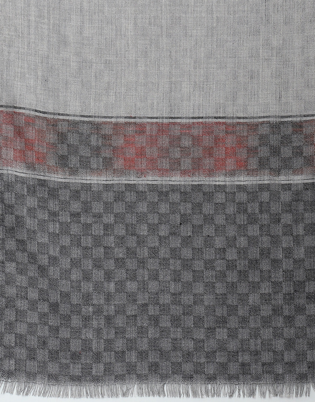 Women Grey Self Design Shawl - Image 7