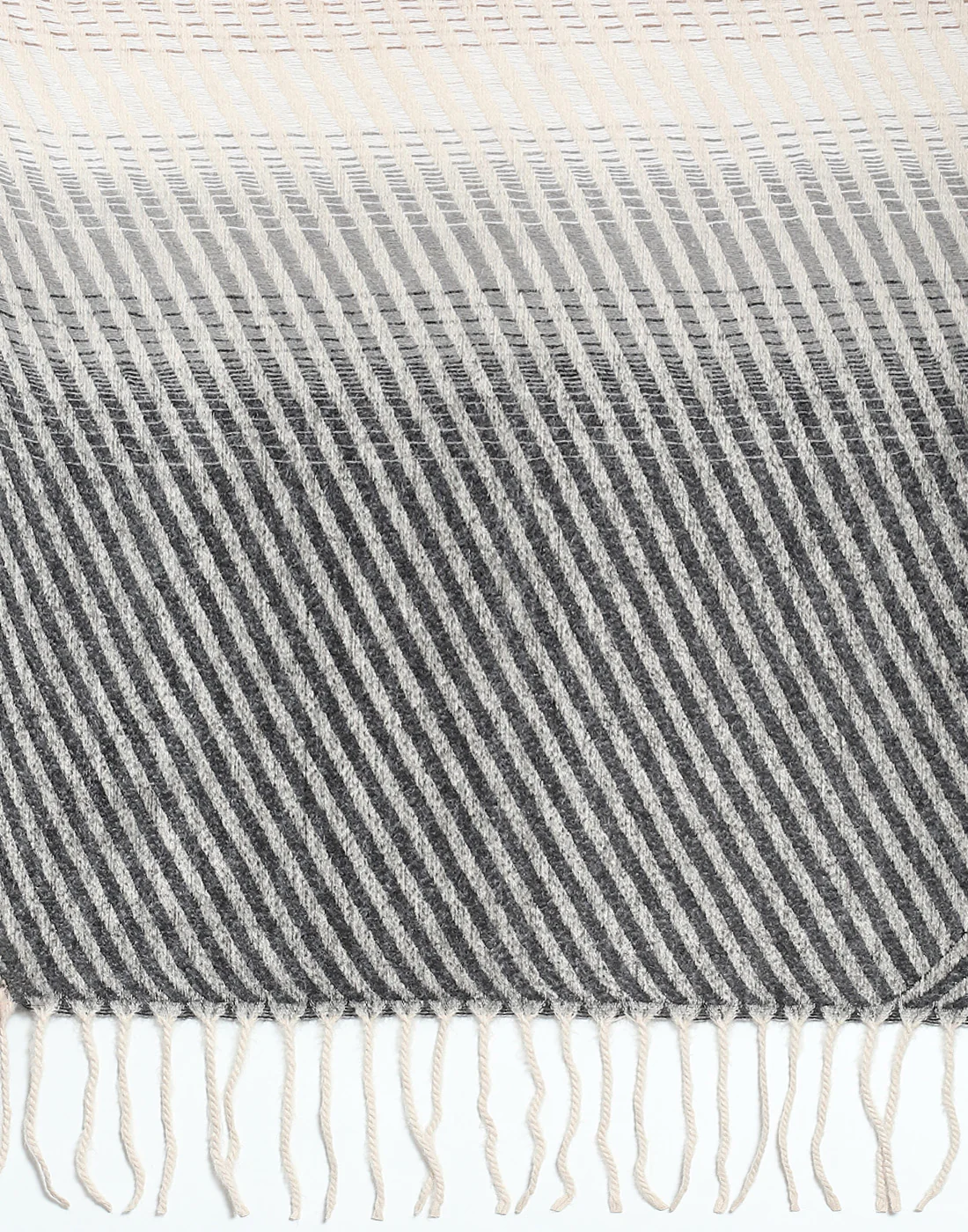 Women Grey Self Design Stole - Image 8