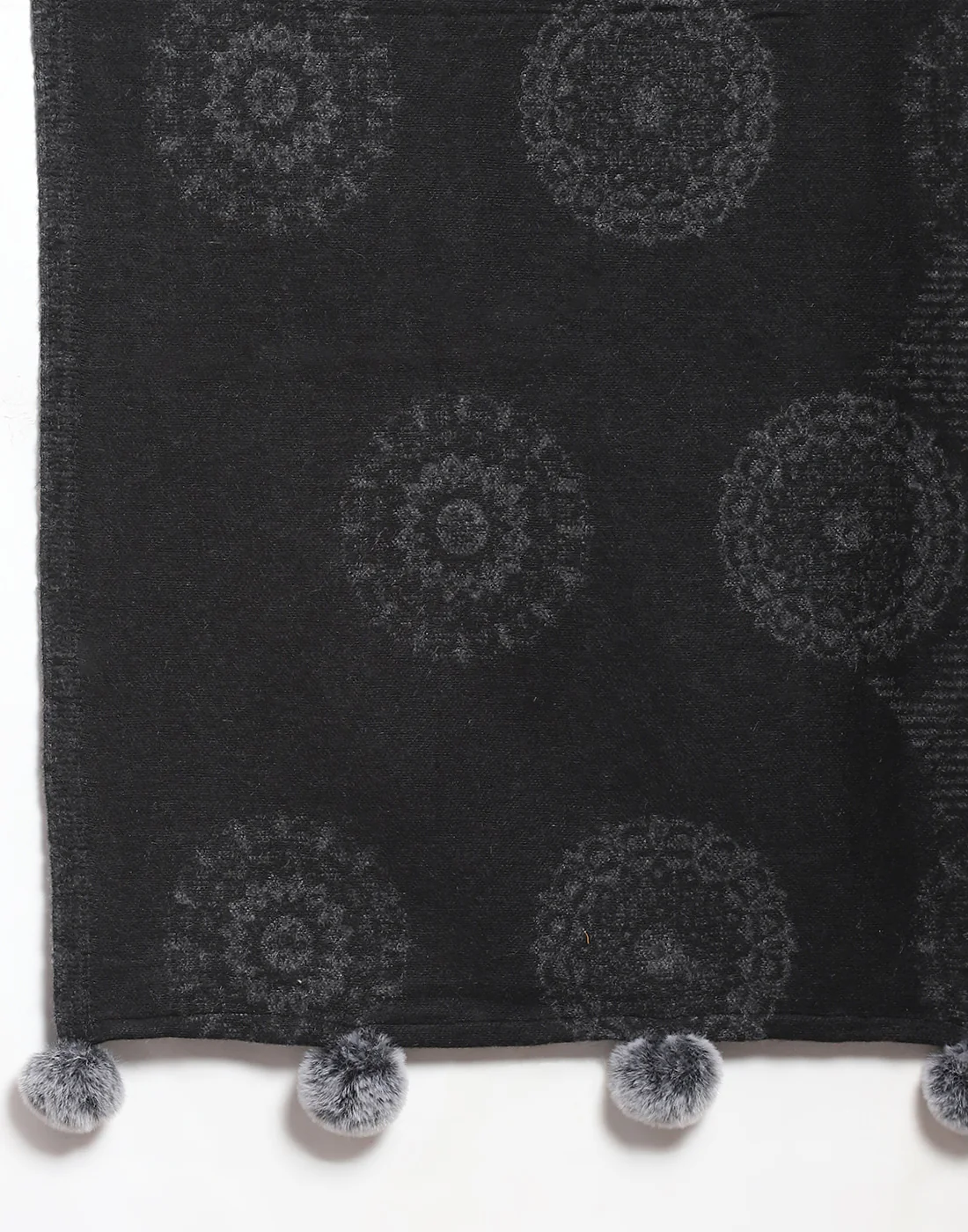 Women Grey Self Design Stole - Image 6