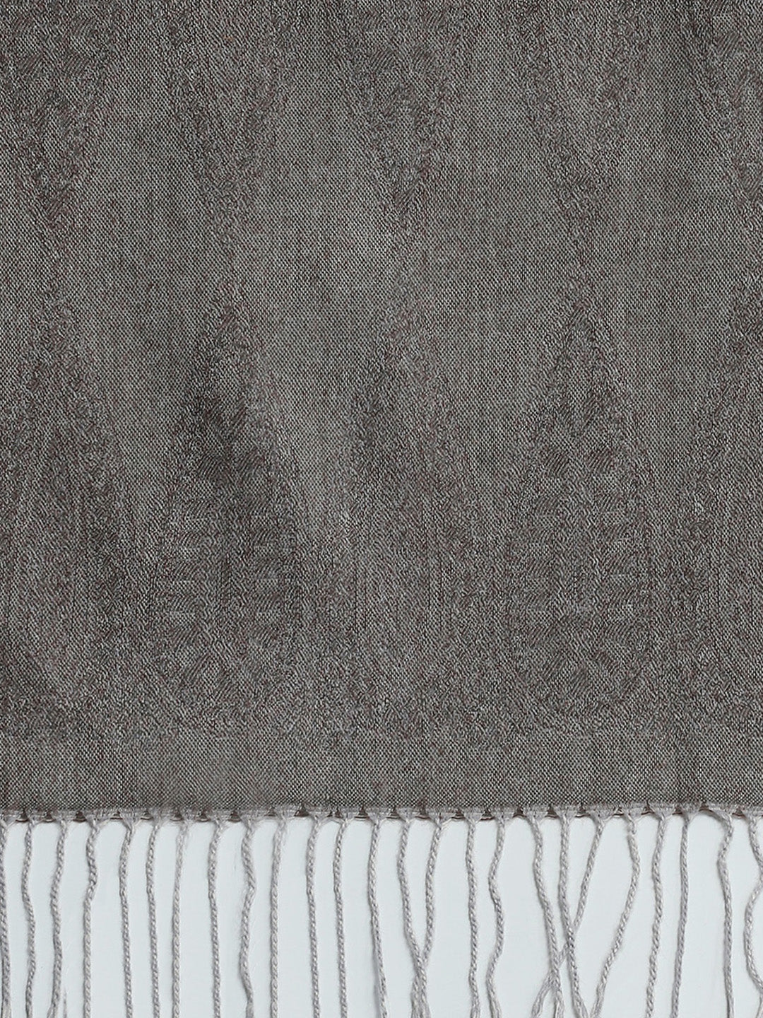 Women Grey Self Design Stole - Image 7