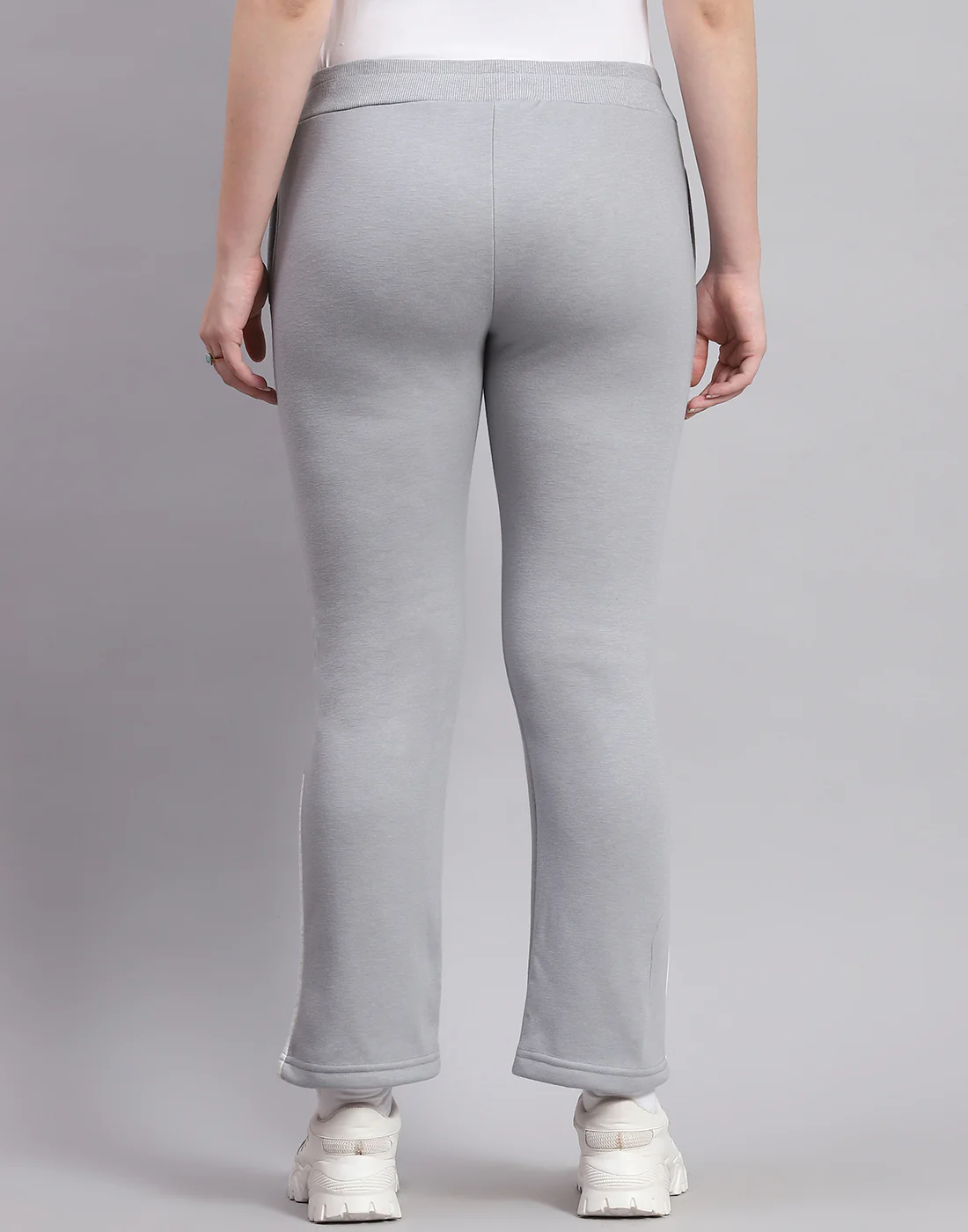 Women Grey Solid Regular Fit Winter Lower - Image 5