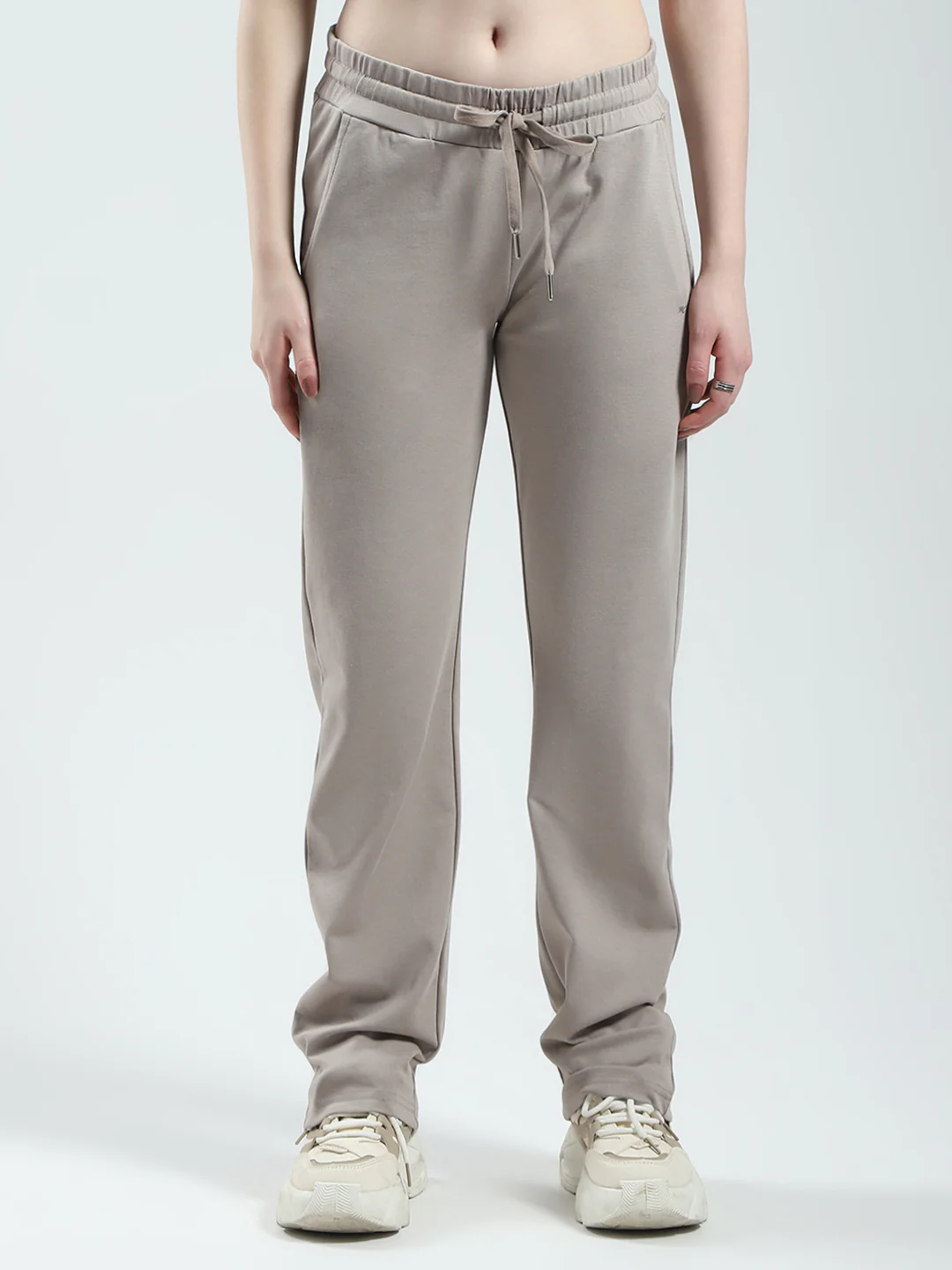Women Grey Solid Regular Fit Lower - Image 3