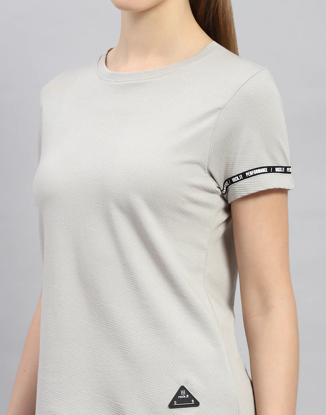 Rock.it Women Grey Solid Round Neck Half Sleeve Top - Image 6