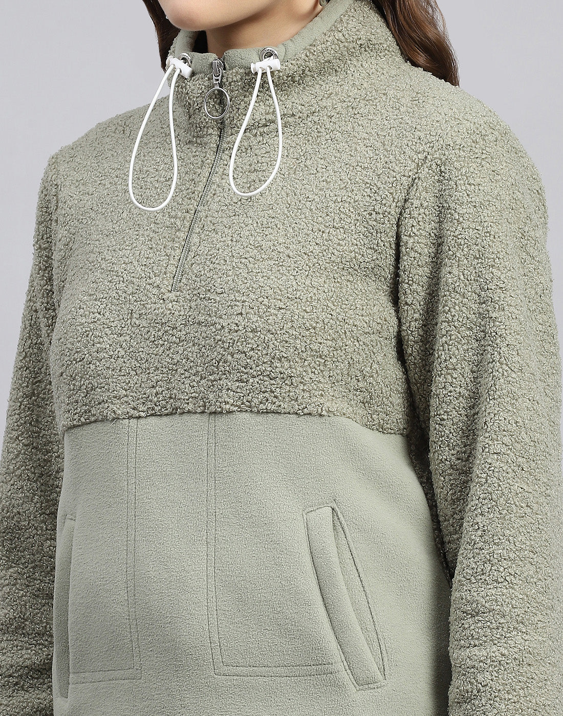 Rock.it Women Grey Solid Turtle Neck Full Sleeve Sweatshirt - Image 6