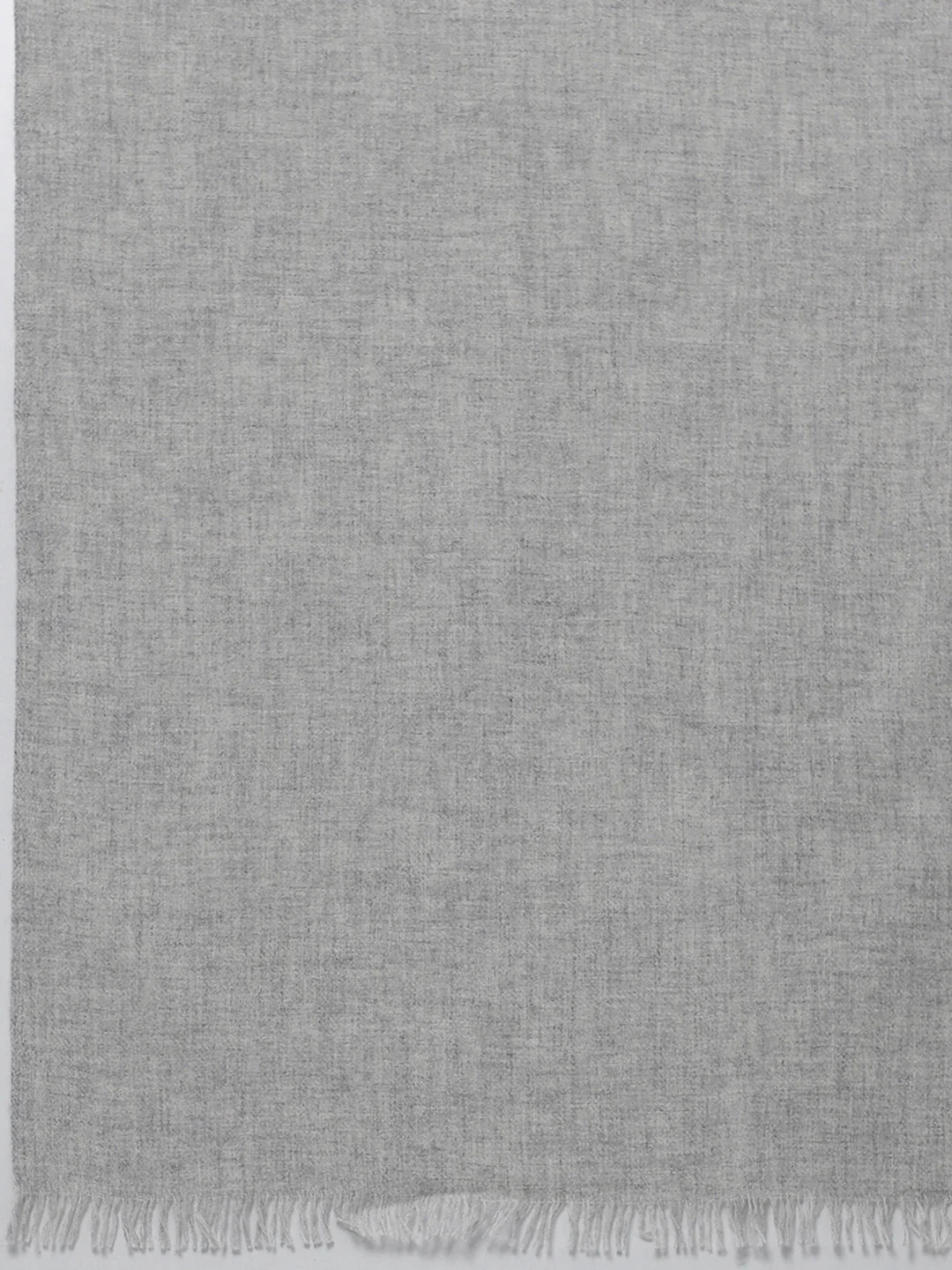 Women Grey Solid Wool Blend Stole - Image 6