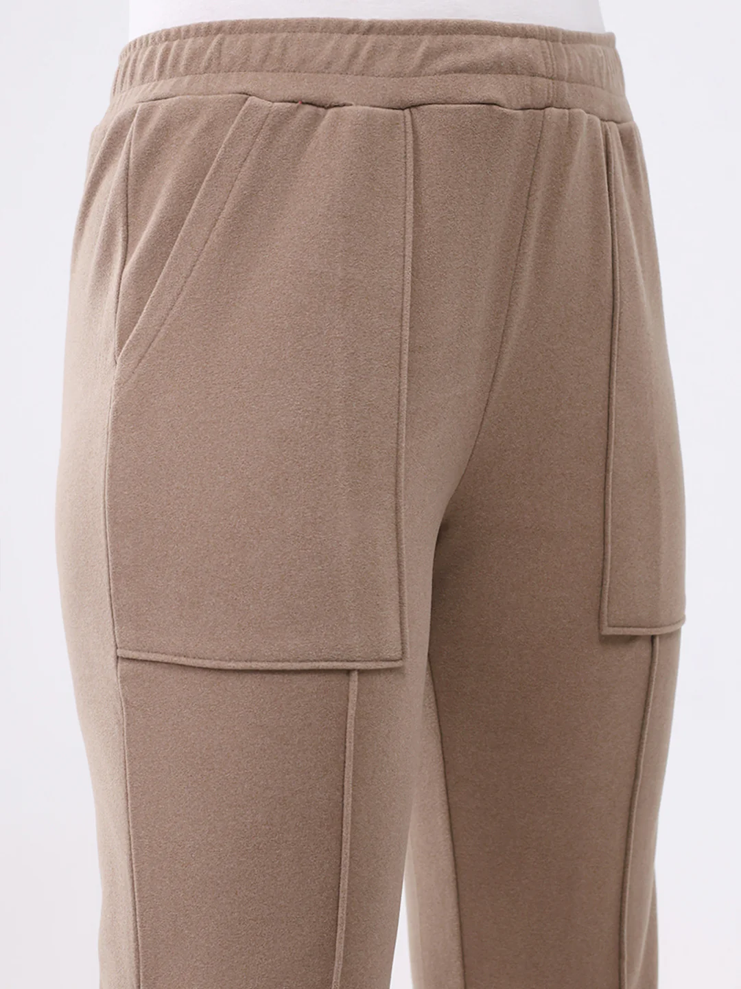 Women Khaki Solid Regular Fit Winter Lower - Image 6