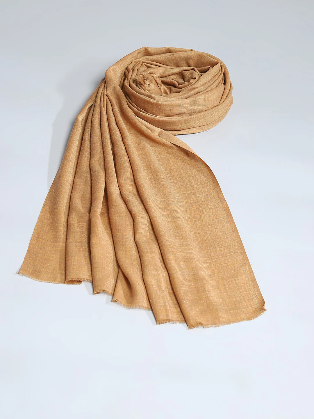 Women Khaki Solid Shawl - Image 5
