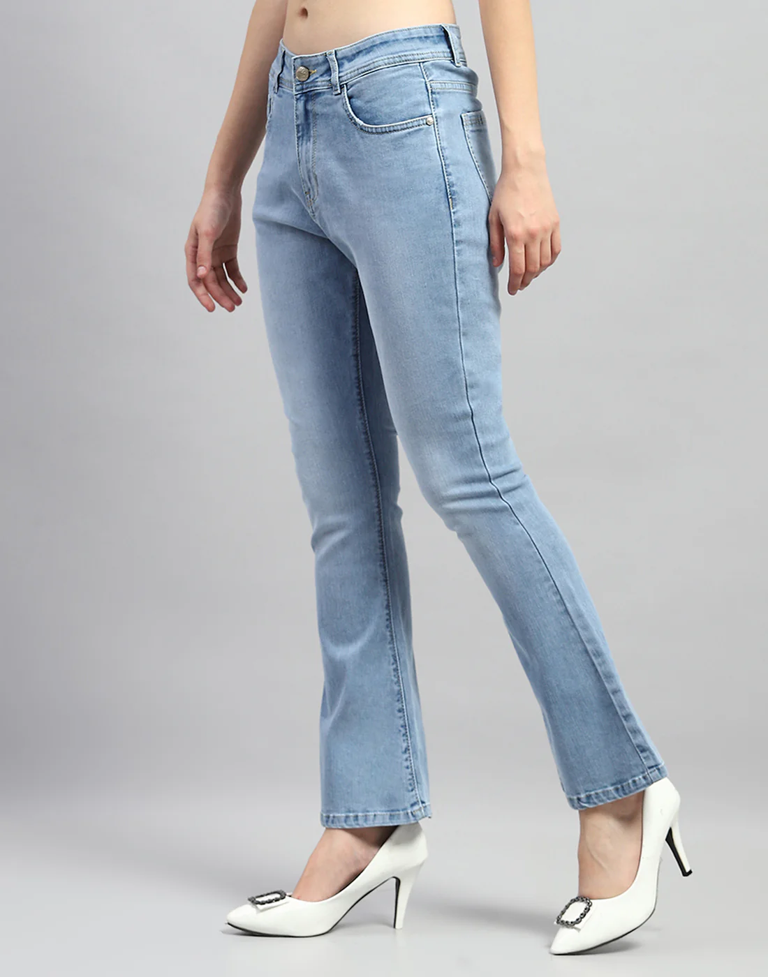 Women Light Blue Light Wash Bootcut Denim - Image 3