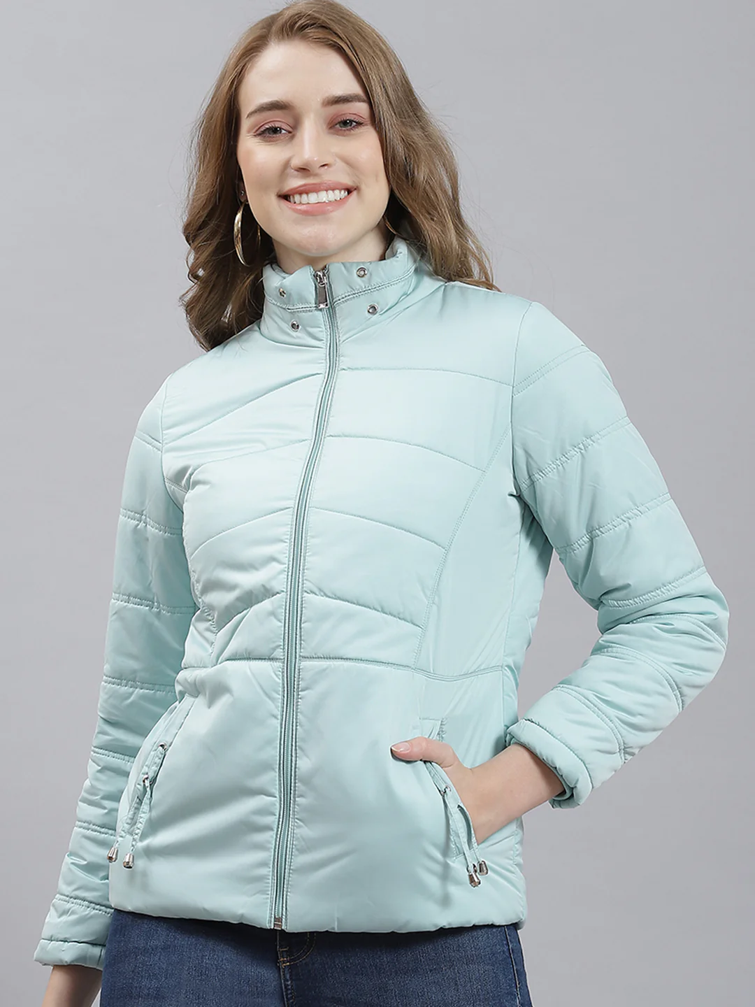 Women Light Green Printed Jacket - Image 2