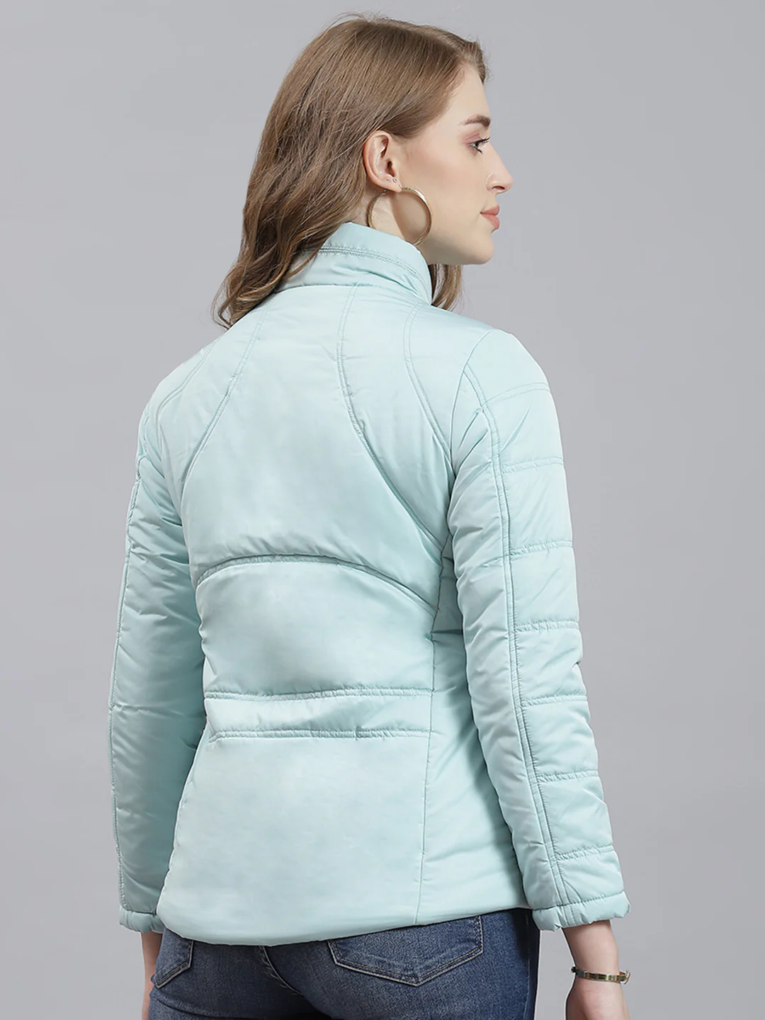 Women Light Green Printed Jacket - Image 5