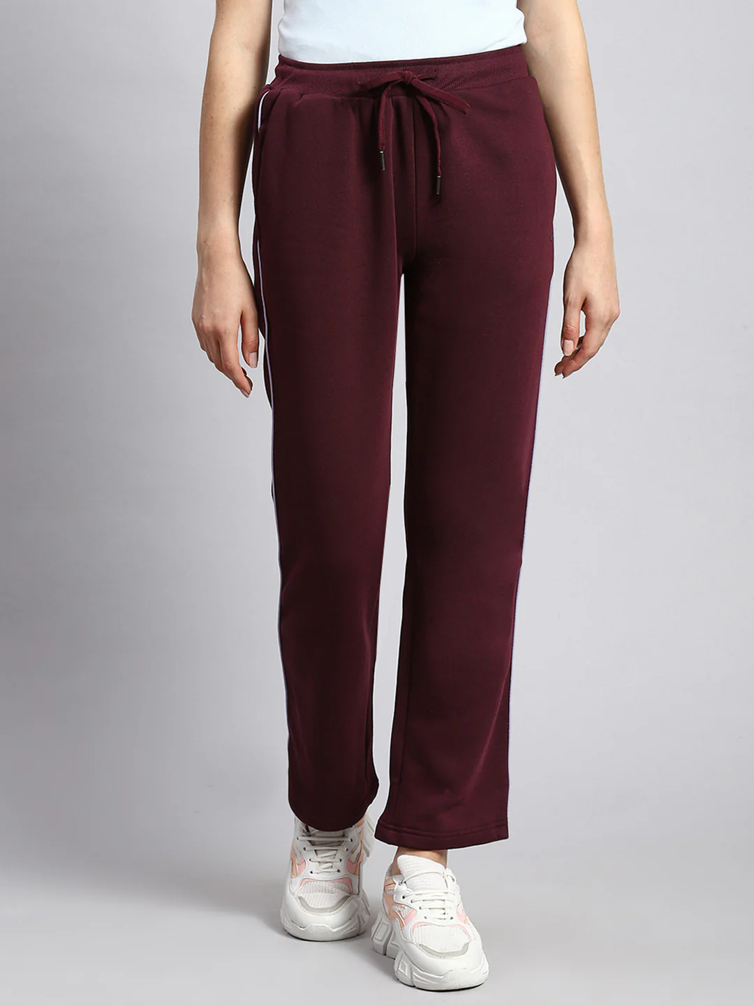 Women Maroon Plain Winter Lower - Image 2