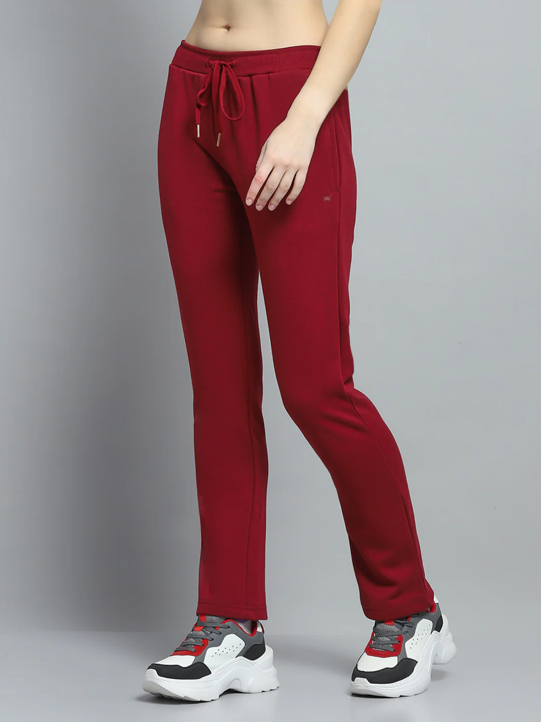 Women Maroon Printed Hooded Full Sleeve Tracksuit - Image 7