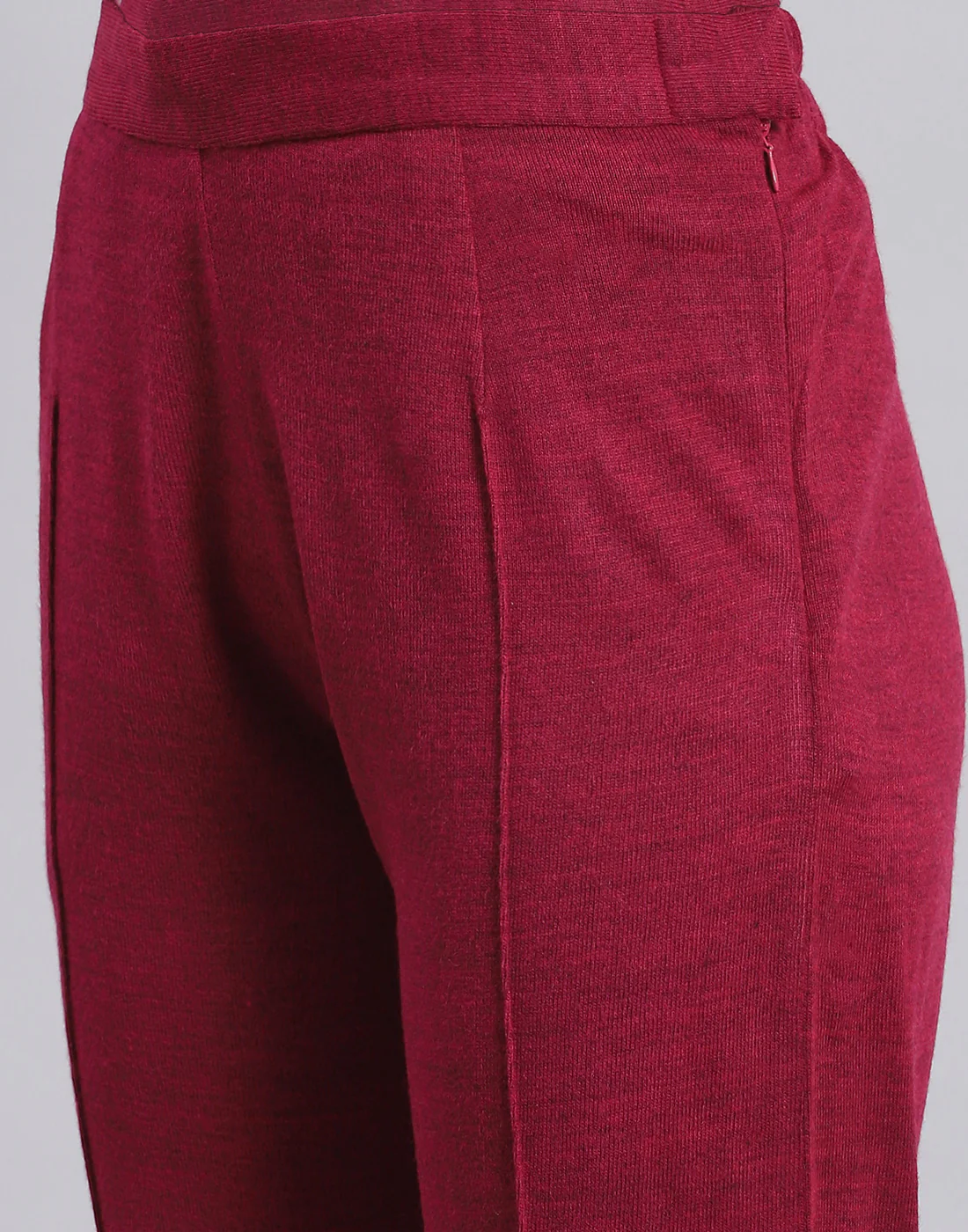 Women Maroon Self Design Regular Fit Winter Lower - Image 6