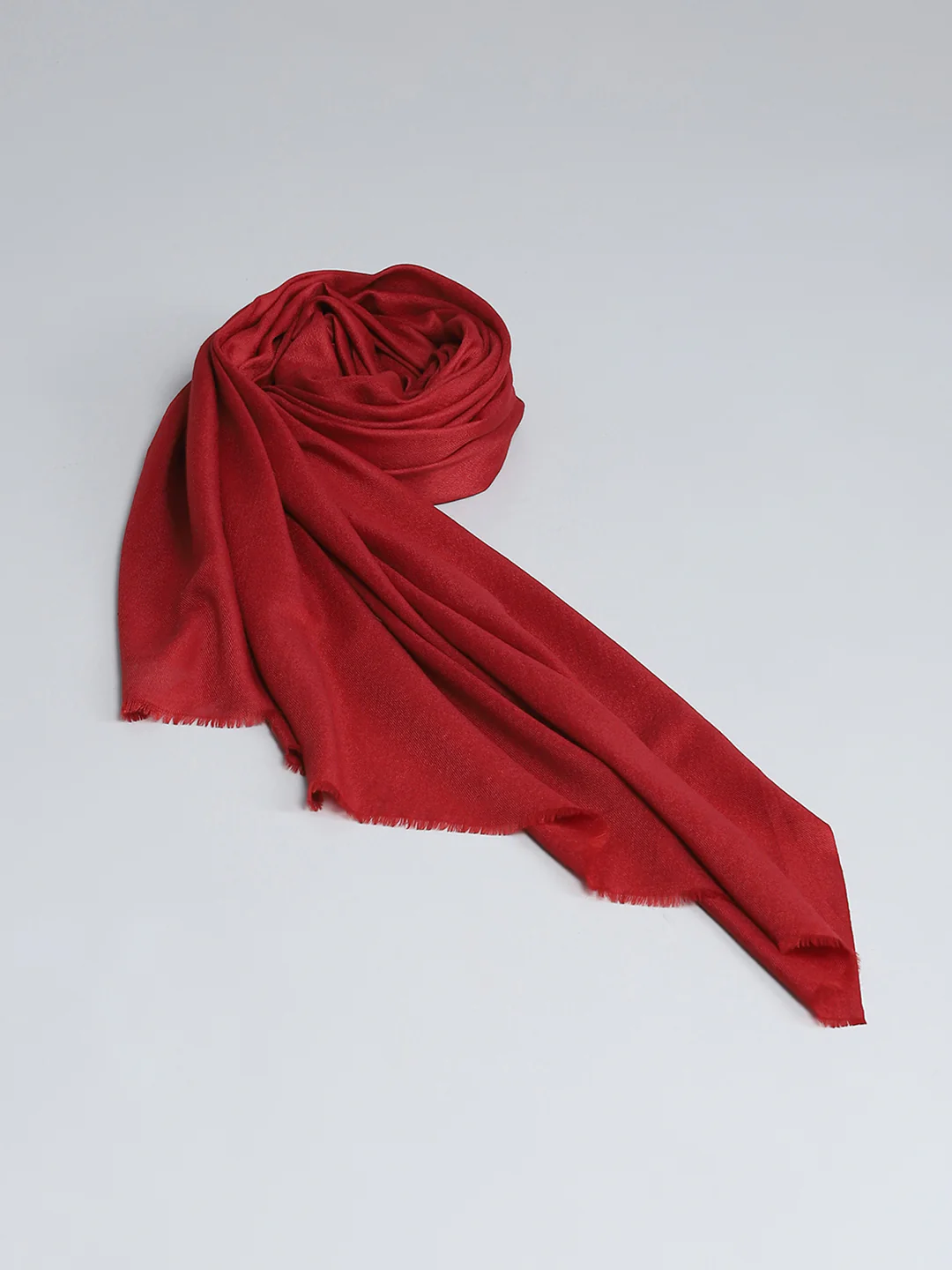 Women Maroon Self Design Shawl - Image 5