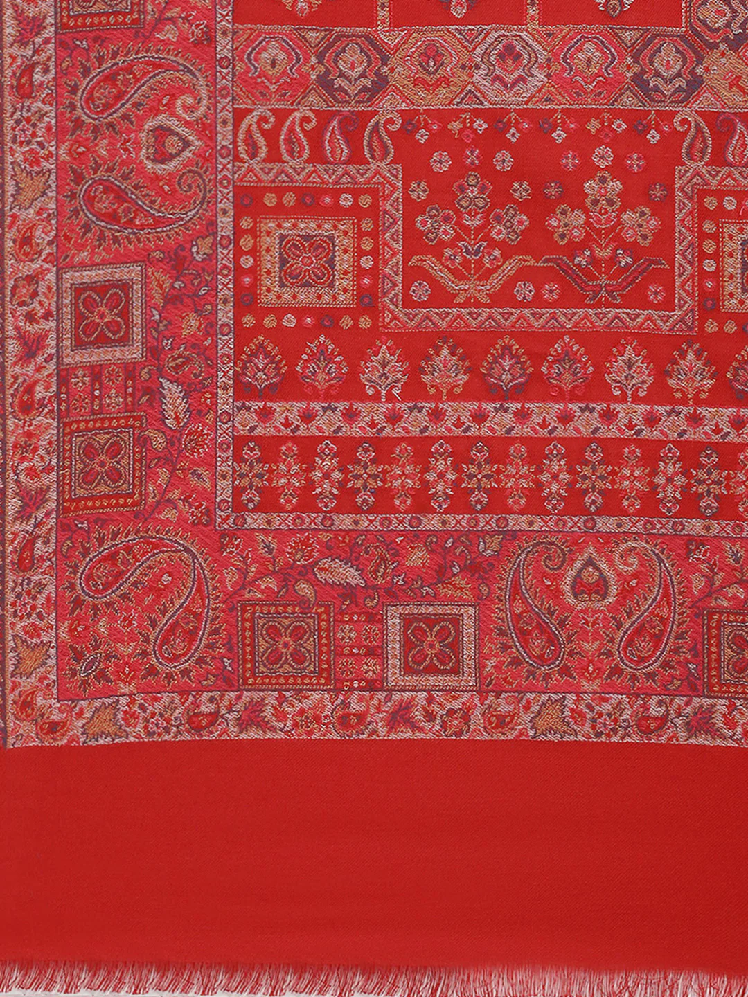 Women Maroon Self Design Shawl - Image 7