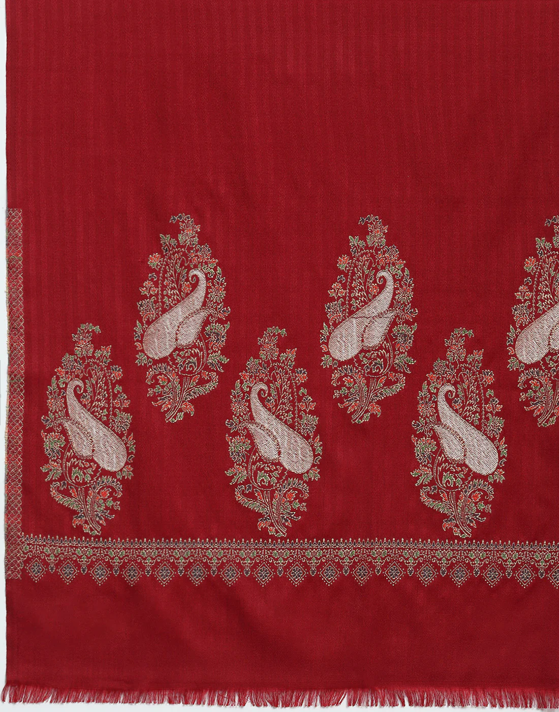 Women Maroon Self Design Stole - Image 7