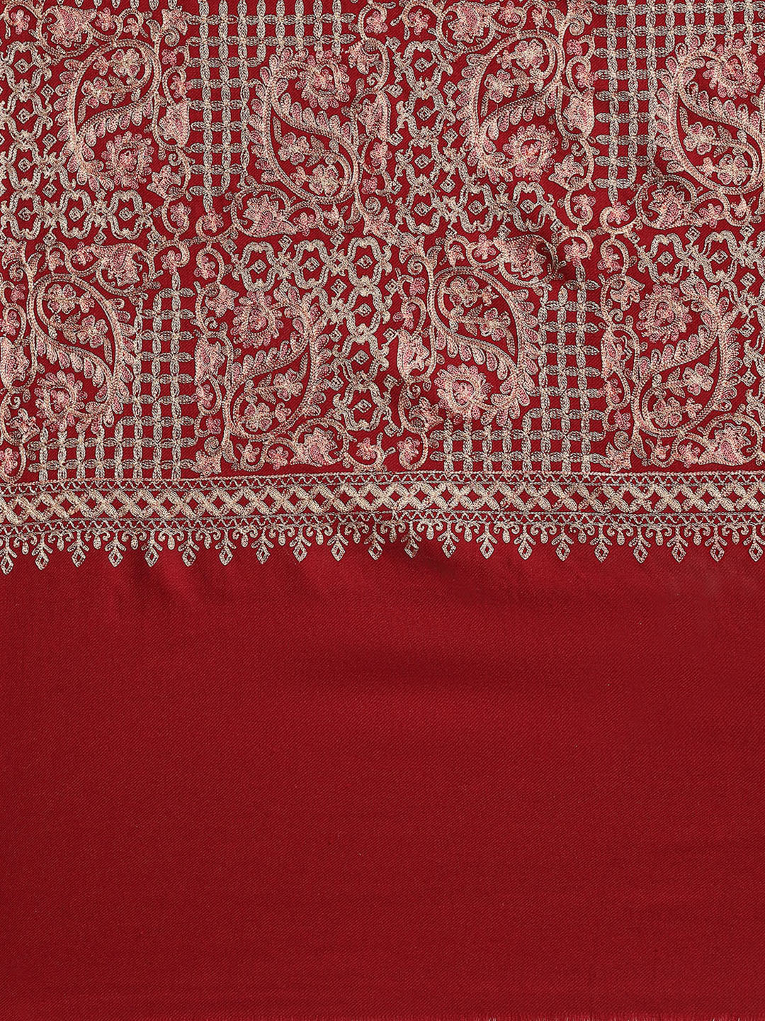 Women Maroon Self Design Stole - Image 7