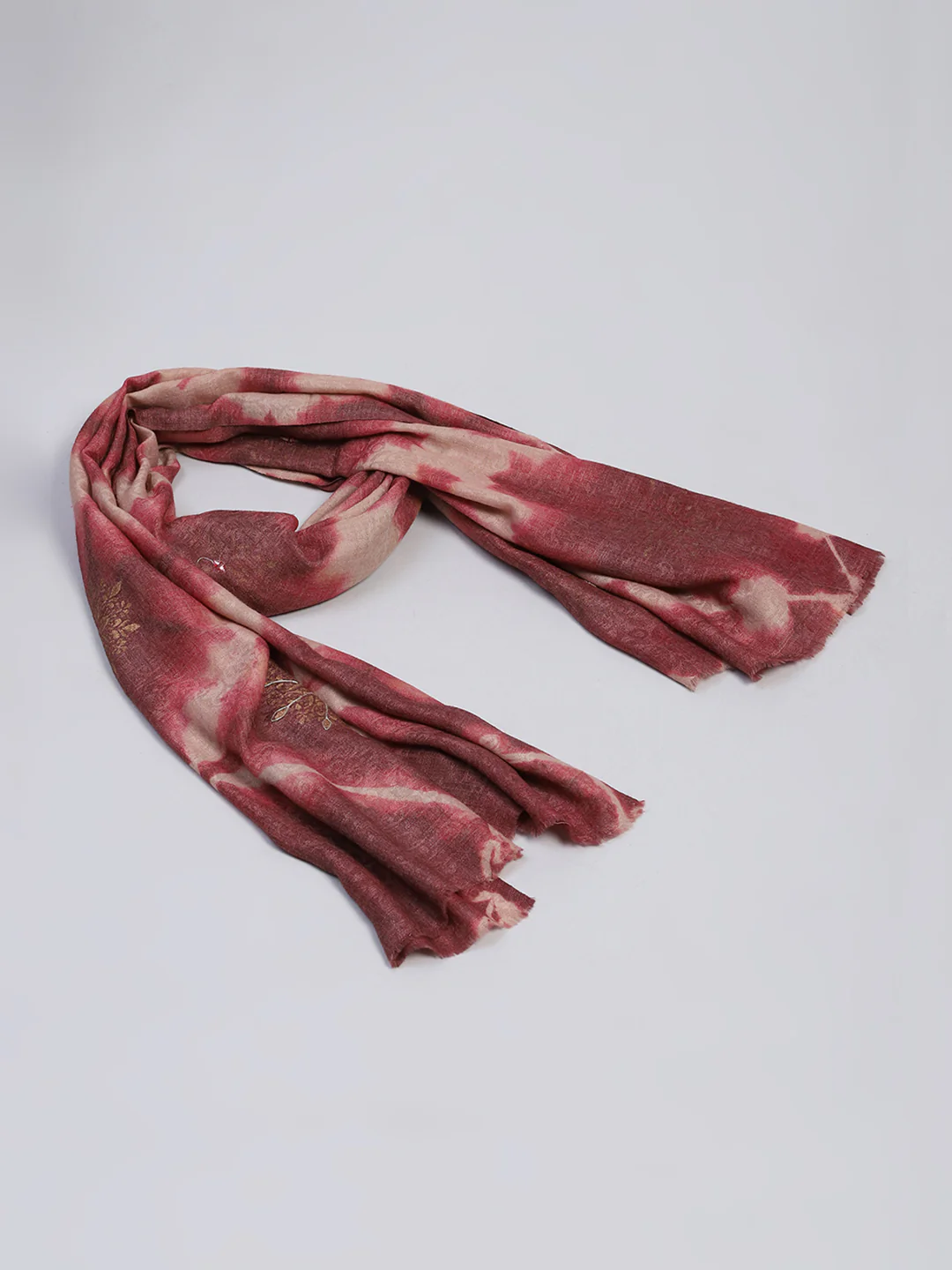 Women Maroon Self Design Stole - Image 6