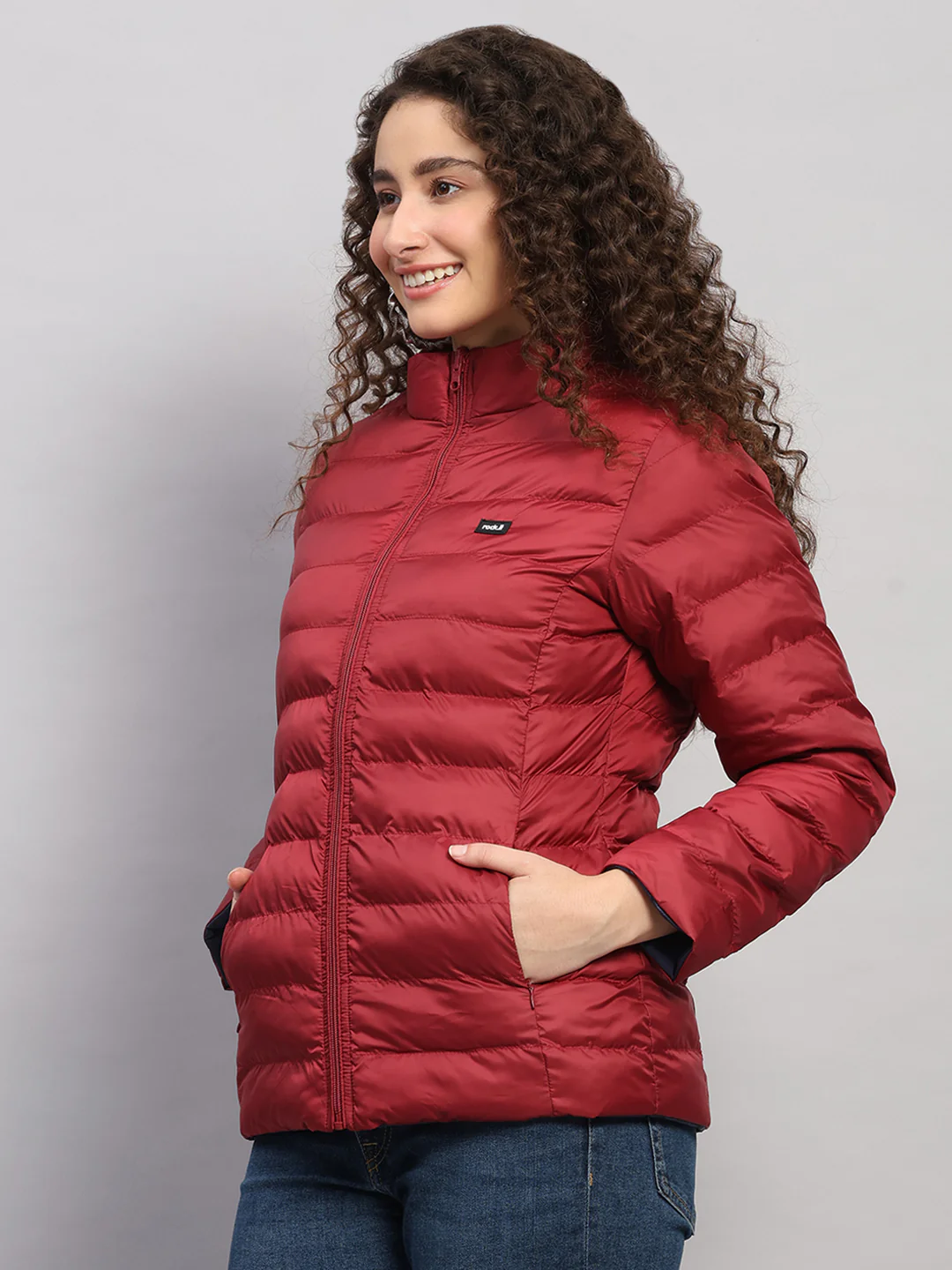 Rock.it Women Maroon Solid Collar Full Sleeve Jacket - Image 3