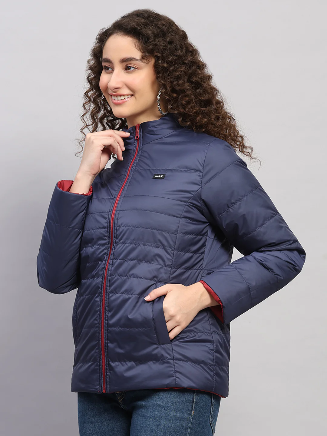 Rock.it Women Maroon Solid Collar Full Sleeve Jacket - Image 7