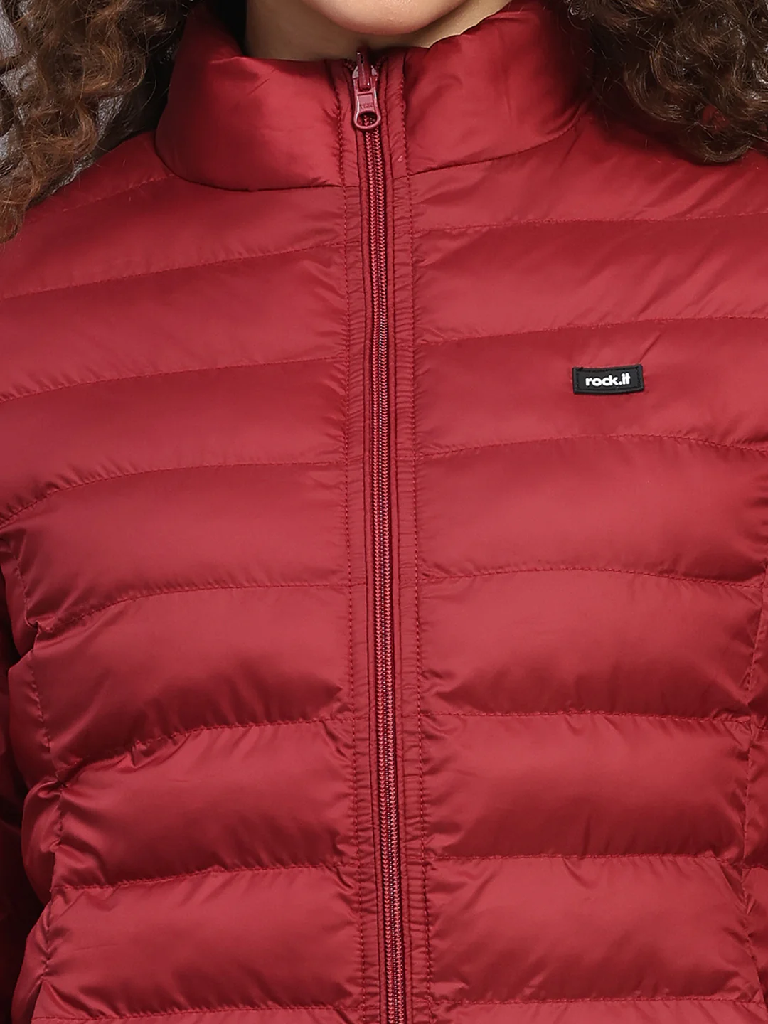 Rock.it Women Maroon Solid Collar Full Sleeve Jacket - Image 9
