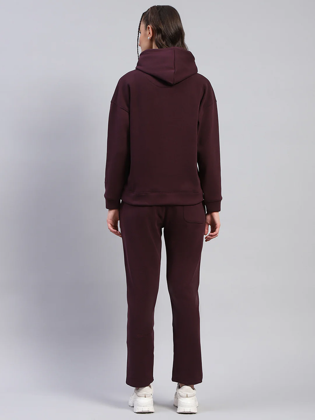 Rock.it Women Maroon Solid Hooded Full Sleeve Tracksuit - Image 5